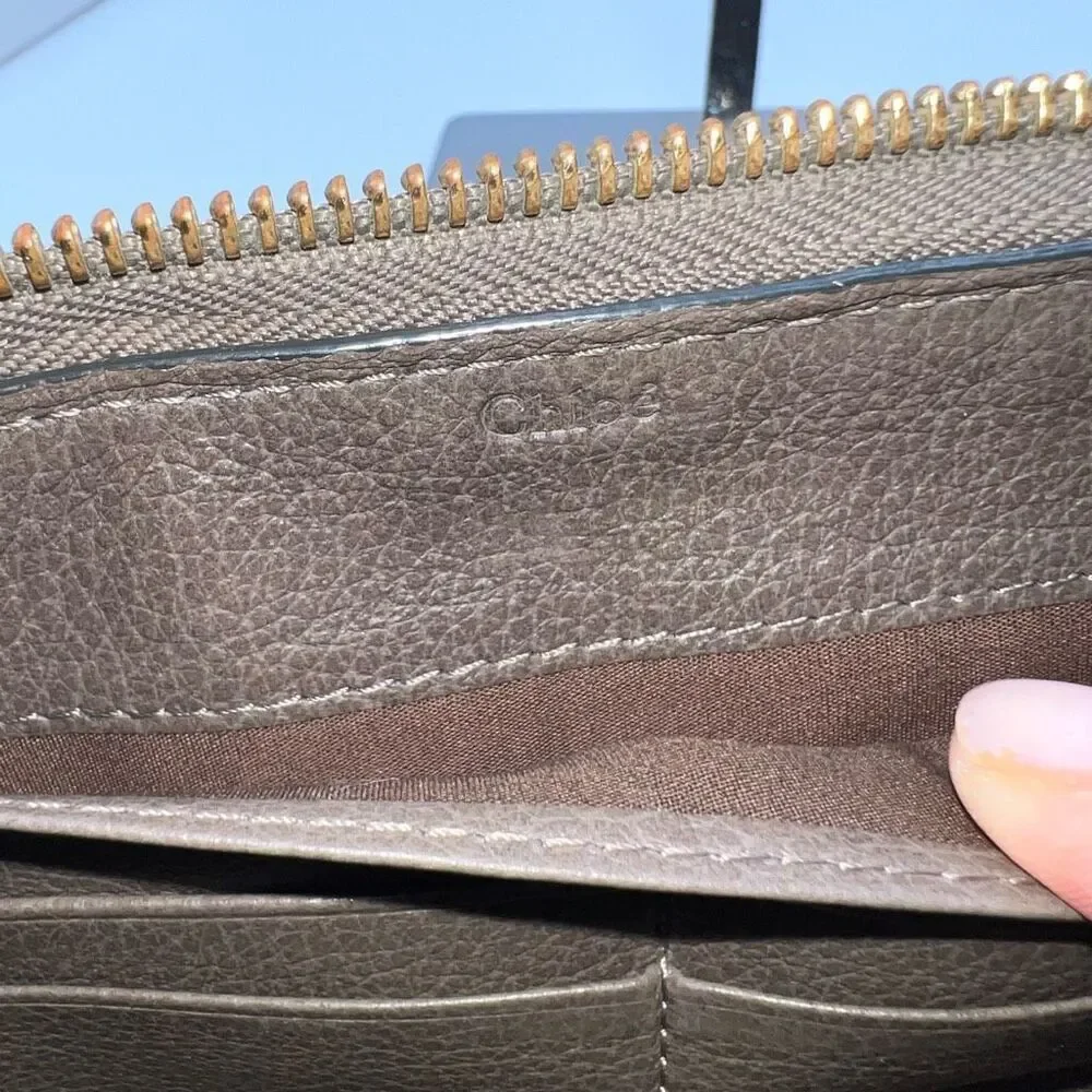 Chloe Rock Calfskin Party Long Zip Wallet with FULL INCLUSION